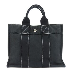 Hermes Tote Bag Deauville Canvas Black